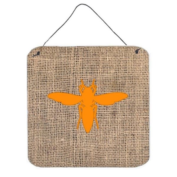 Jensendistributionservices Yellow Jacket Burlap And Orange Aluminium Metal Wall Or Door Hanging Prints - 6 x 6 In. MI236178